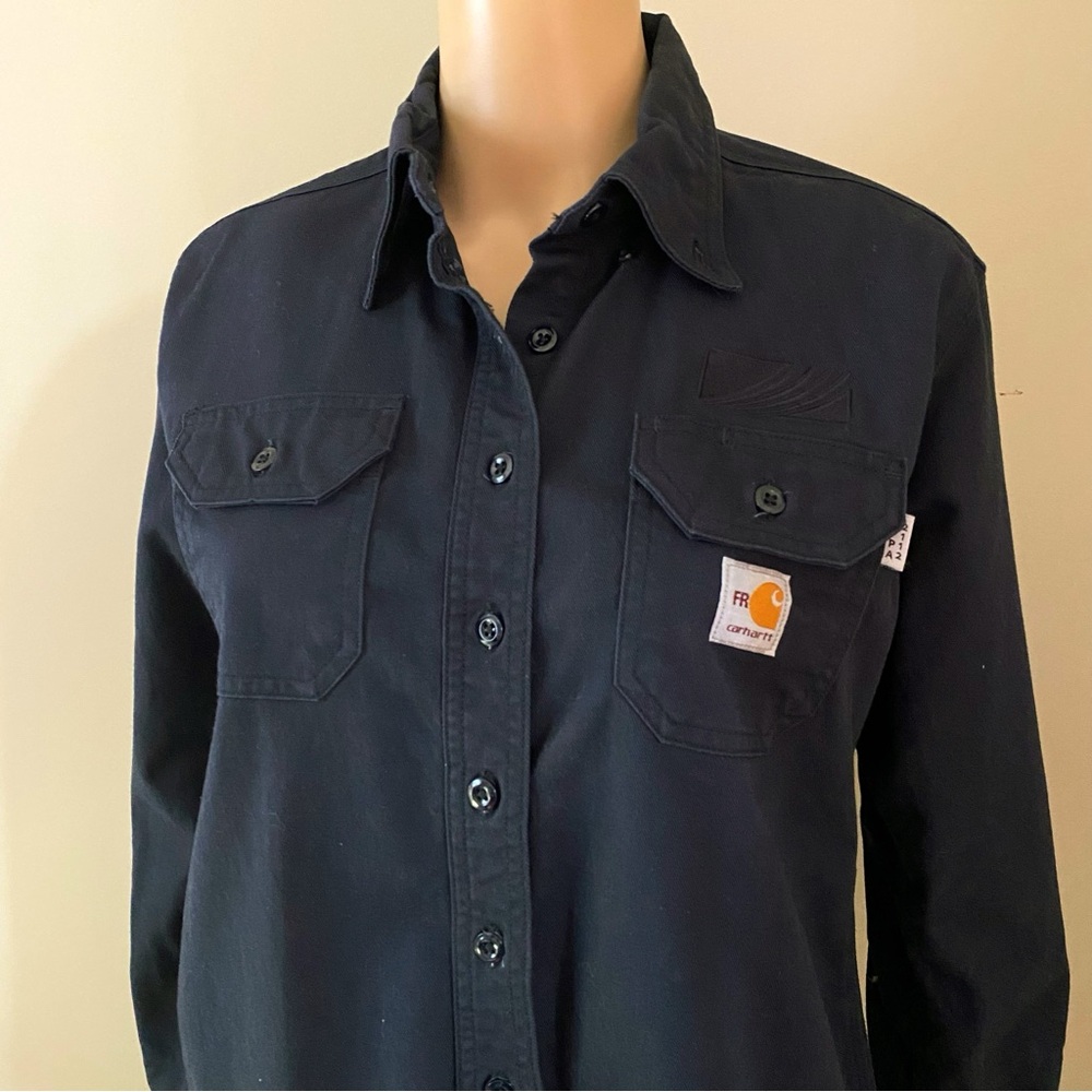 Carhartt FR NFPA 2112 Black Button-Up Shirt, size small